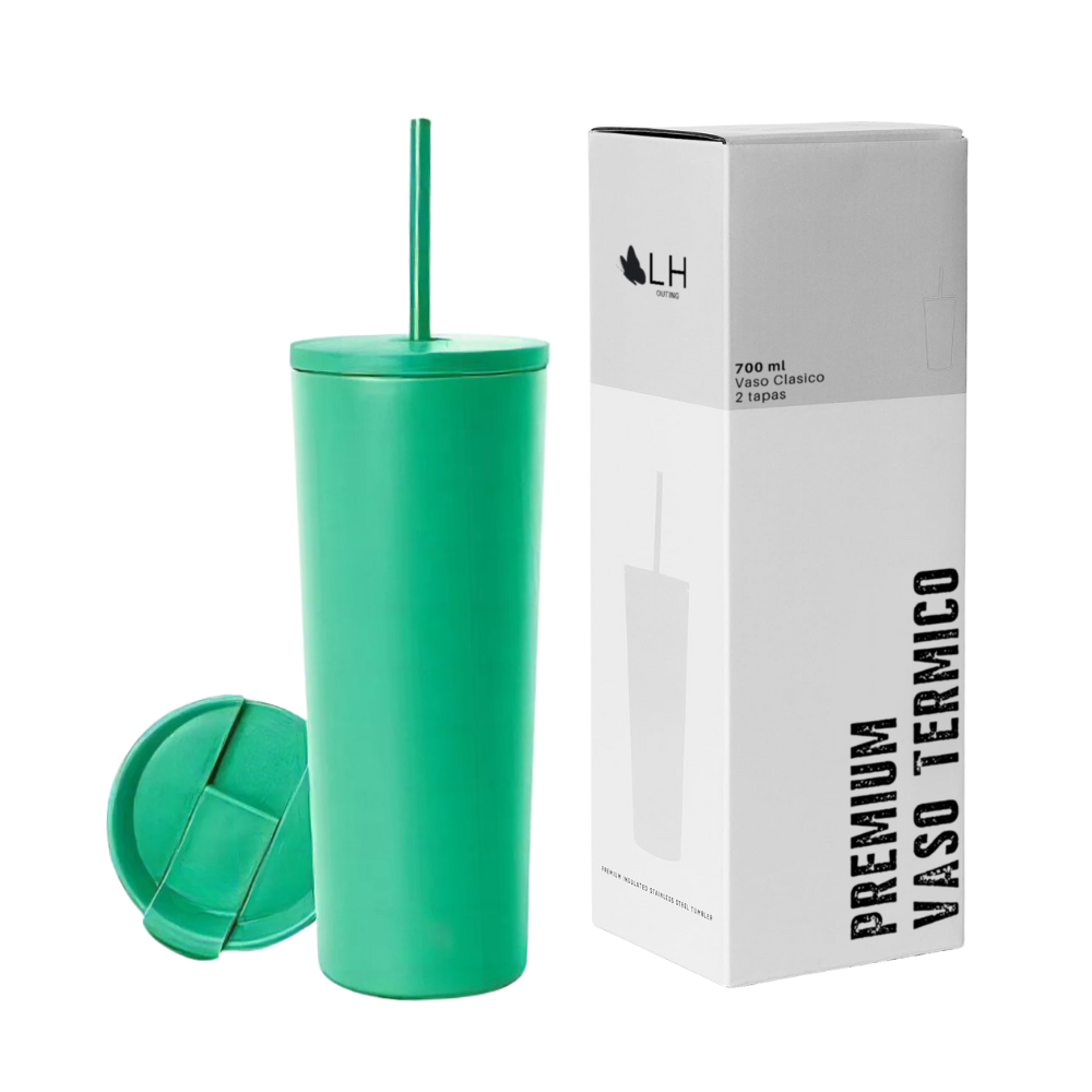 Vaso Termico 700ml 2 Tapas Verde Menta