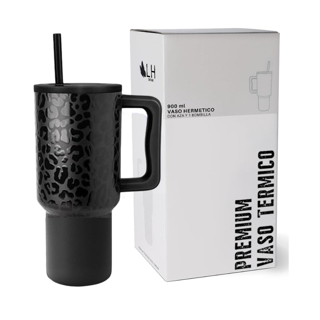 Vaso Termico Premium 900 Ml Negro Con Di